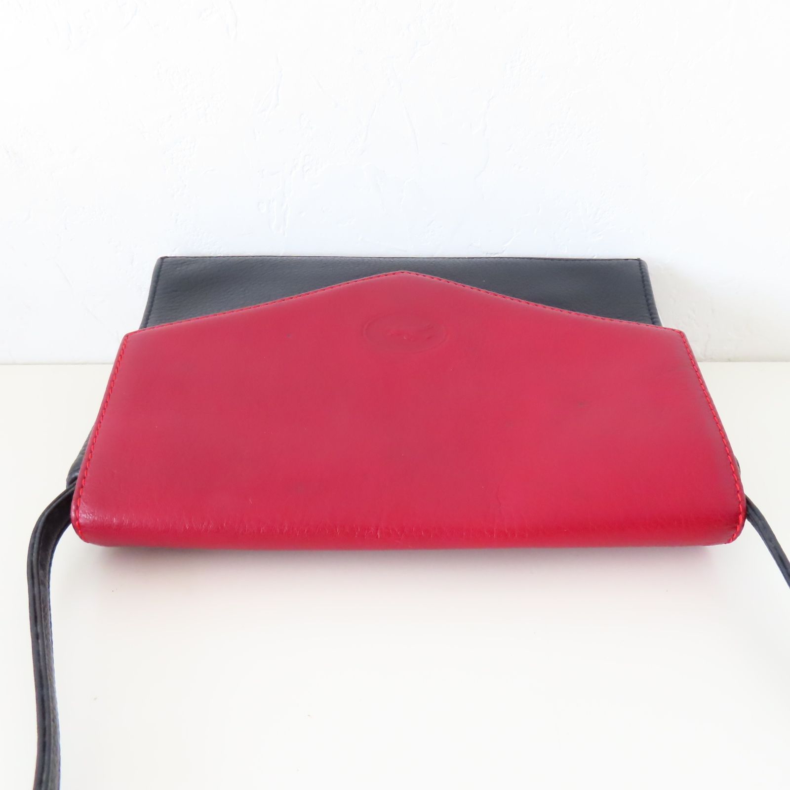 M08 LONGCHAMP ロンシャン フラップ レザーショルダーバッグ 替え  