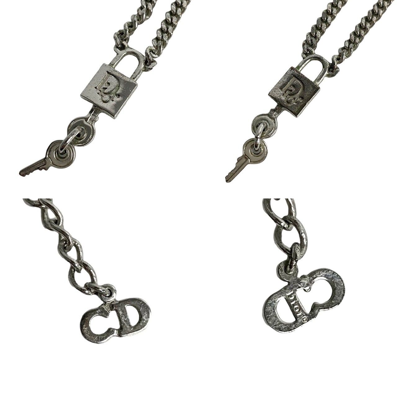 極美品＊クリスチャンディオール ネックレス シルバー CDロゴ 刻印 付属品 極 美品 Christian Dior クリスチャン ディオール ヴィンテージ CD