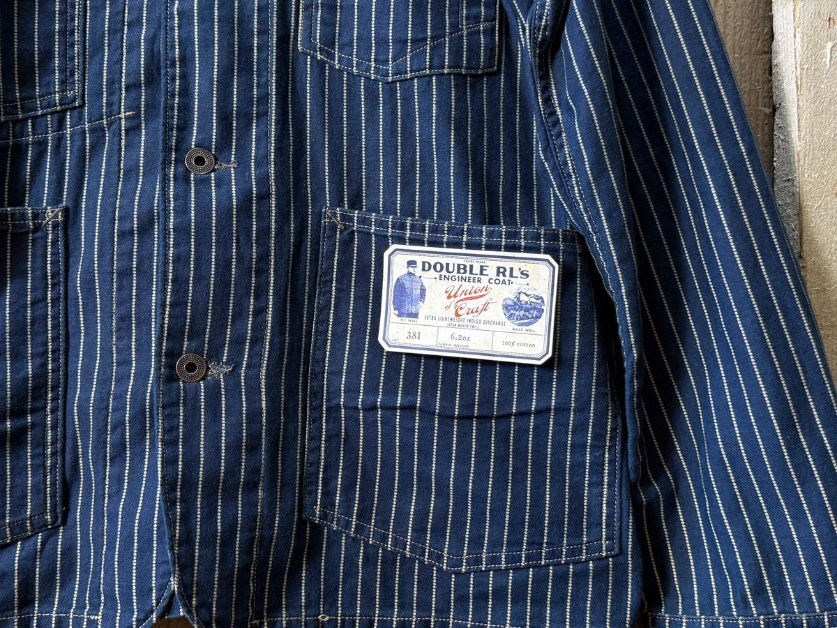 KZKZ 新品 RRL インディゴ ストライプ ツイル エンジニアコート KZKZ様専用 新品 RRL インディゴ ストライプ ツイル エンジニア