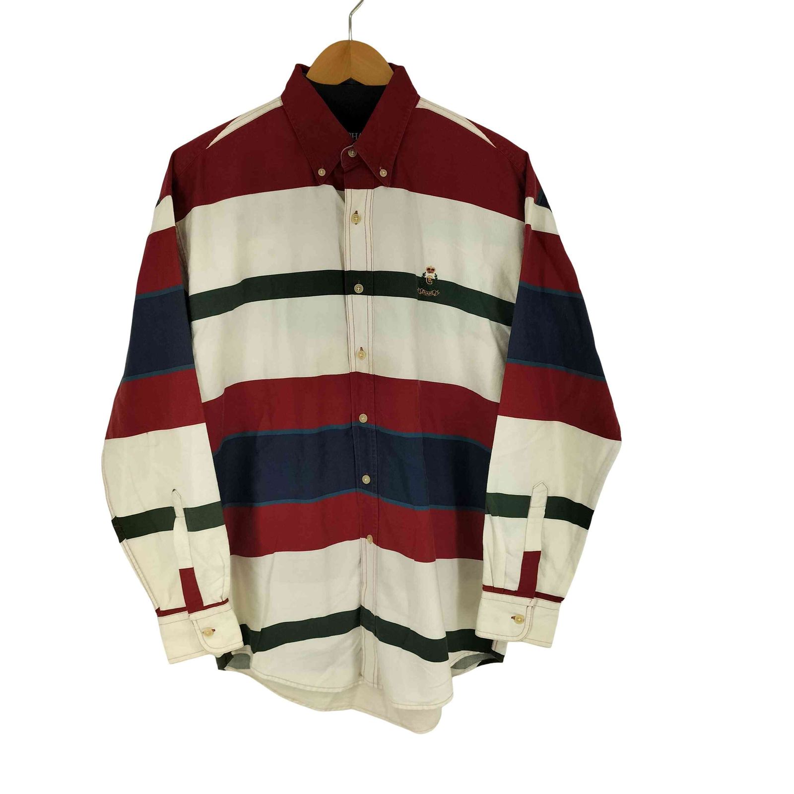 チャップスラルフローレン CHAPS RALPH LAUREN 90s ボーダー L/S BD シャツ メンズ JPN：M 