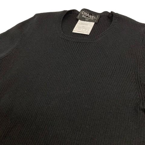 CHANEL ヴィンテージ カシミヤ 半袖 ニット CHANEL】シャネル『2001年夏 カシミヤ 半袖ニット size42