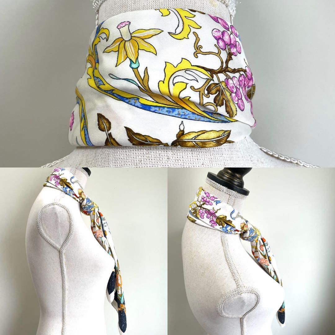 エルメス スカーフ カレ90 東洋の石と西洋の石細工 シルク FE343