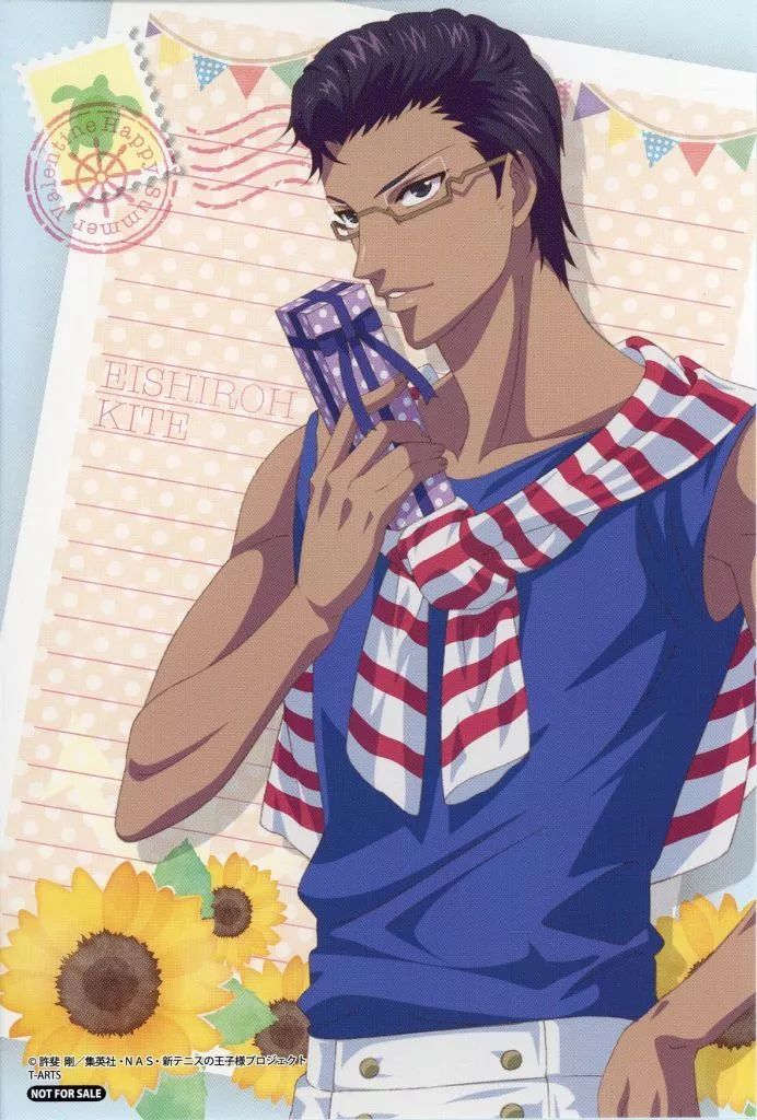 中古】ポストカード 木手永四郎 描き下ろしポストカード 「新テニスの