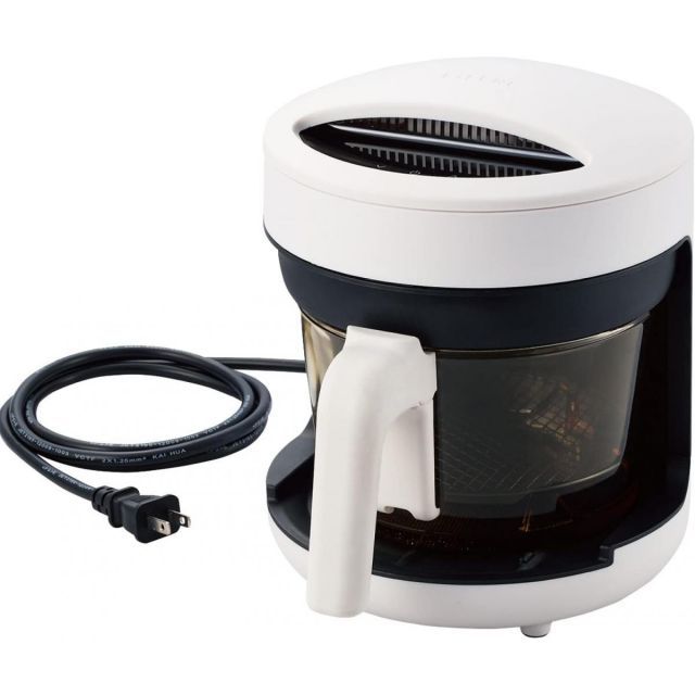 エレコム LiFERE ポット型 コンベクションオーブン ホワイト 白 HAC-AFP01WH 熱風調理 電気フライヤー フライヤー 揚げ物 リベイク 調理家電 ELECOM