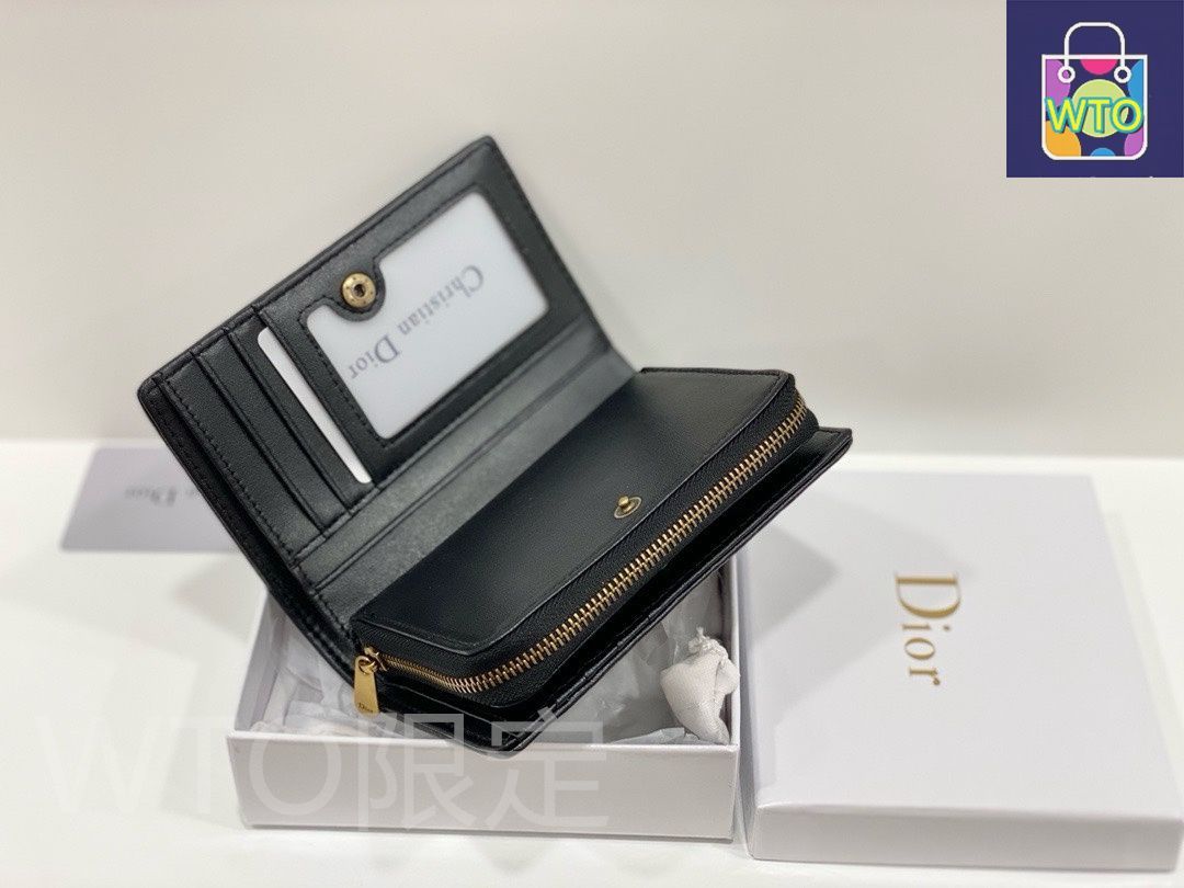 本日限定特価】Dior マルチ機能小型財布 ブラック 輸入牛皮使用
