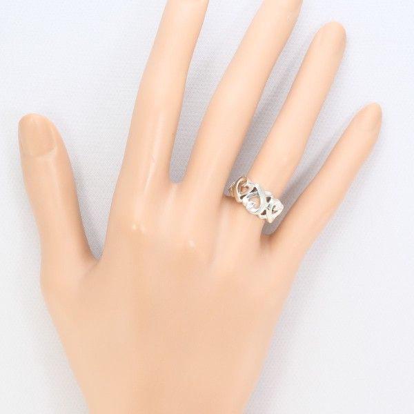 ティファニー トリプル ラビングハート シルバー リング 指輪 7号 袋