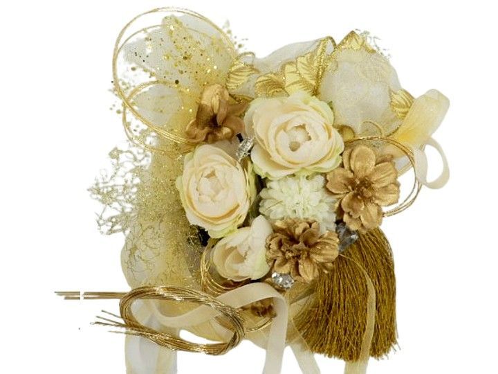 送料無料 髪飾り セット 卒業式 成人式 水引 リボン ゴールド 浴衣 白 結婚式 チュール 花 花飾り 和装 着物 ウエディング 振袖 袴 白 金 黒 ヘアー アクセサリー バラ 菊 桜 リボン 房 No.258