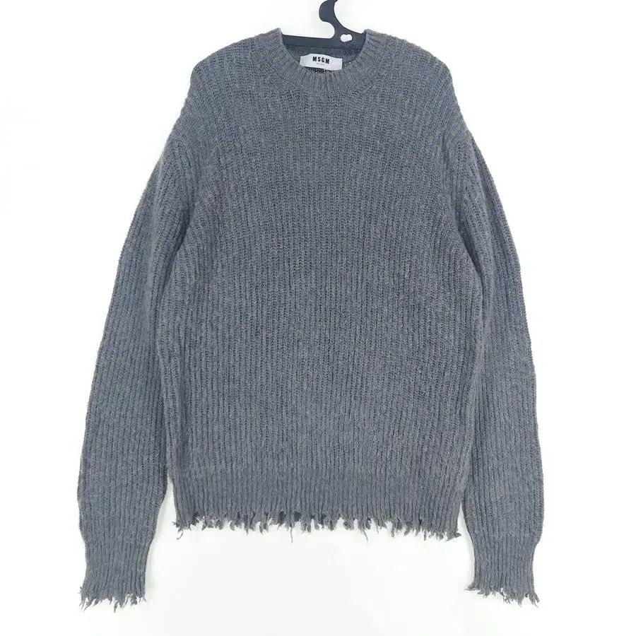 メンズ L MSGM グレー リブ ウール混 ニット セーター Y51 ー 015 /ビンテージフレンド
