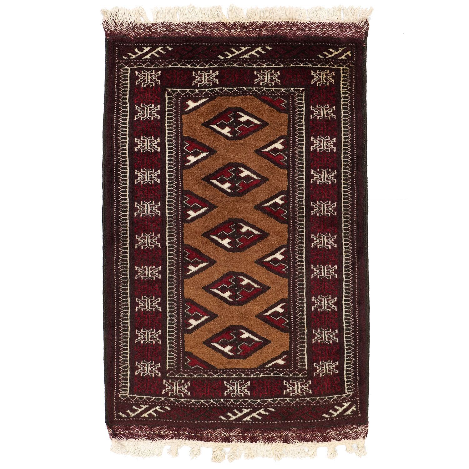 トルクメン 1980年代 1000×630mm ヴィンテージ テケギュル文様 エンド