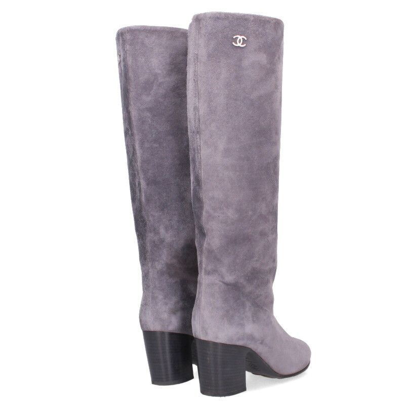 CHANEL シャネル ココマーク スエード ロングブーツ 37 楽天市場】CHANEL High Boots ロング ブーツ ココマーク