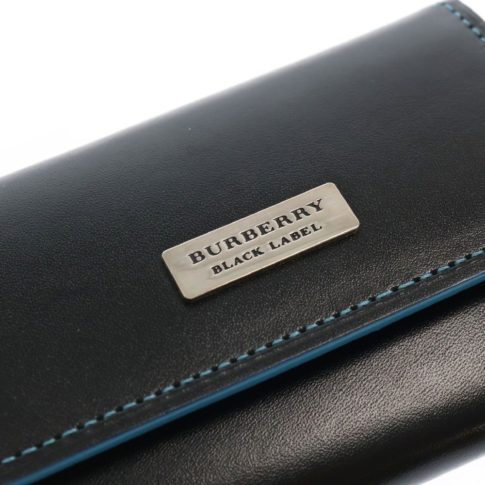 BURBERRY ブラック レザー ／ナイロンキーケース BURBERRY BLACK LABEL