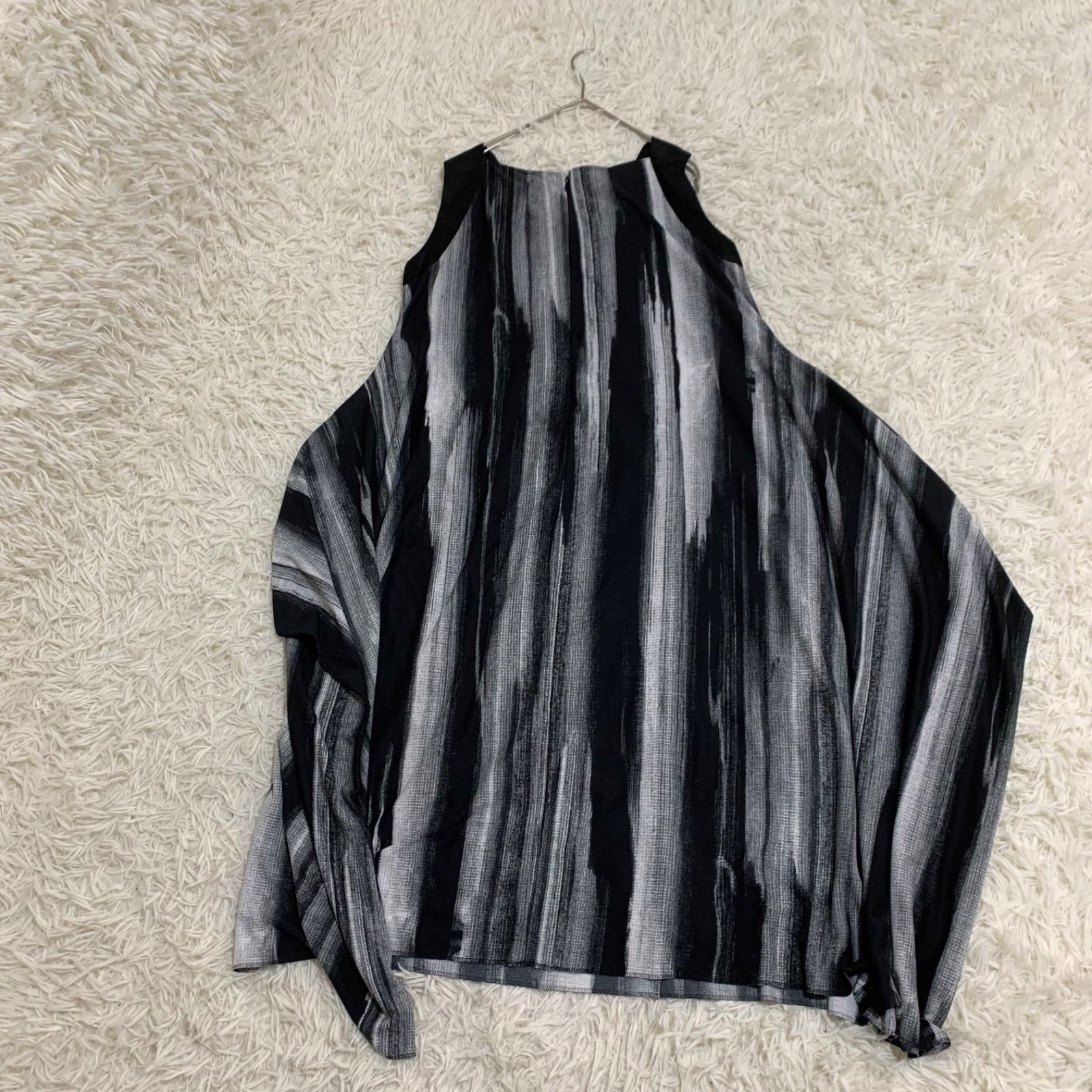 美品✨ヒロココシノ ストライプ ノースリーブロングワンピース サイズ42 LL 美品✨ヒロココシノ ストライプ ノースリーブロングワンピース