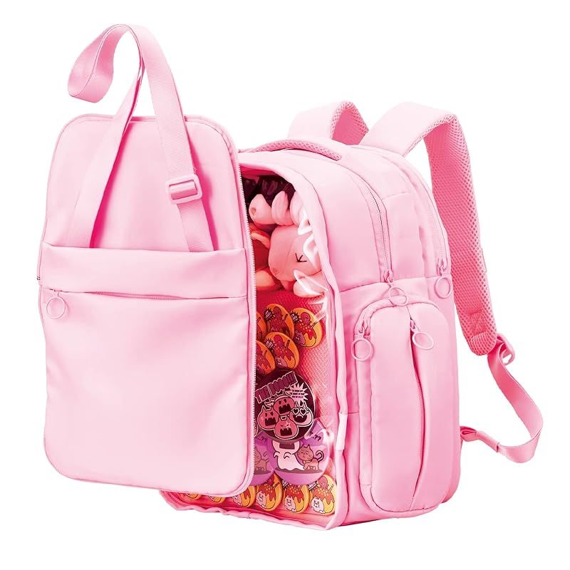 エレコム バックパック 推しごとバッグ 痛バッグ Mサイズ フロントパーツ着脱可能 擬態モード 推し活モード パステルピンク BM-OGBP02MPN