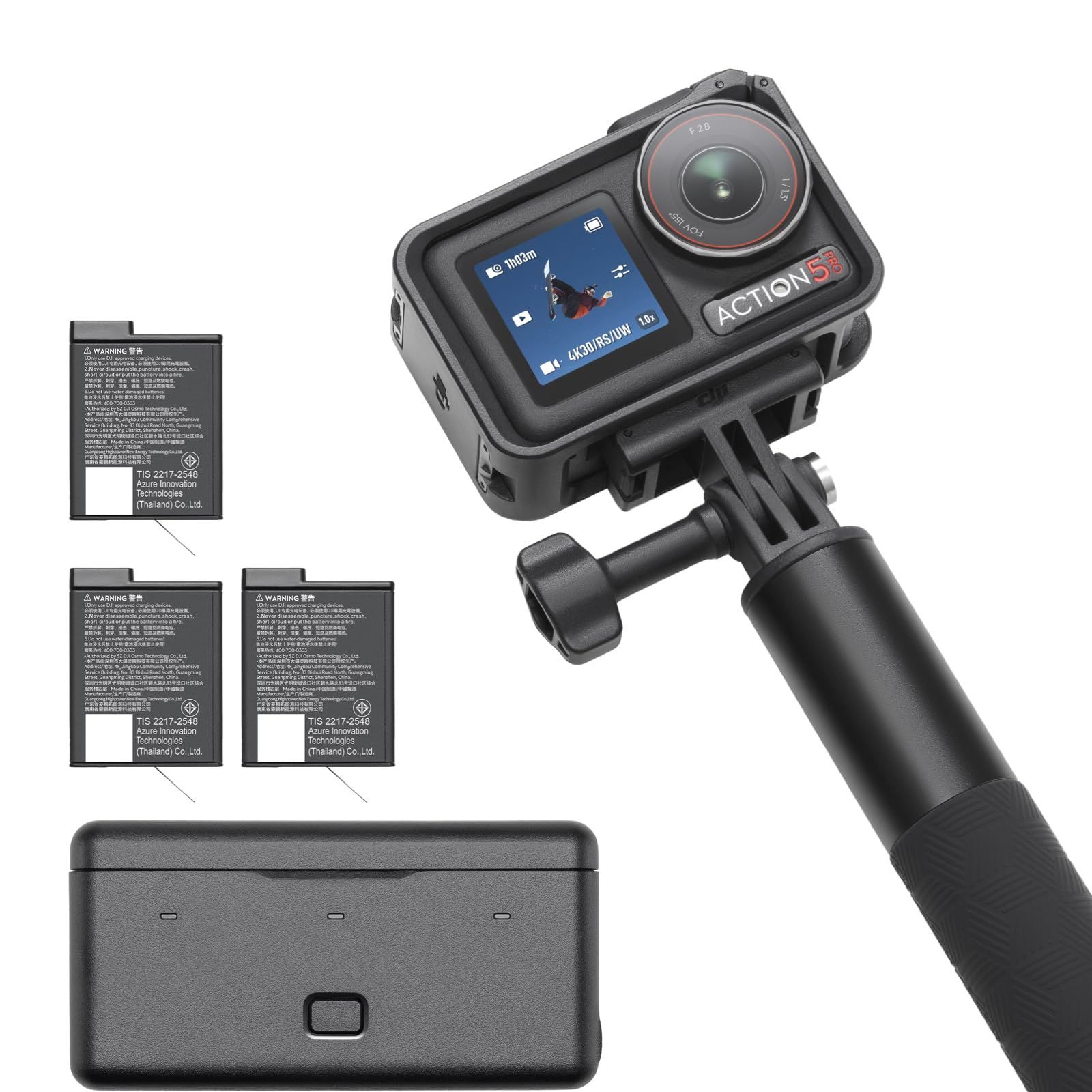 数量 Osmo Action 5 Pro アドベンチャーコンボ アクションカメラ4K 1|1.3インチセンサー付き DJI 12時間の長時間駆動バッテリー 3個 手ブレ補正 デュアルOLEDタッチ画面 防水 旅行 vlog カメラ ウェアラブルカメラ