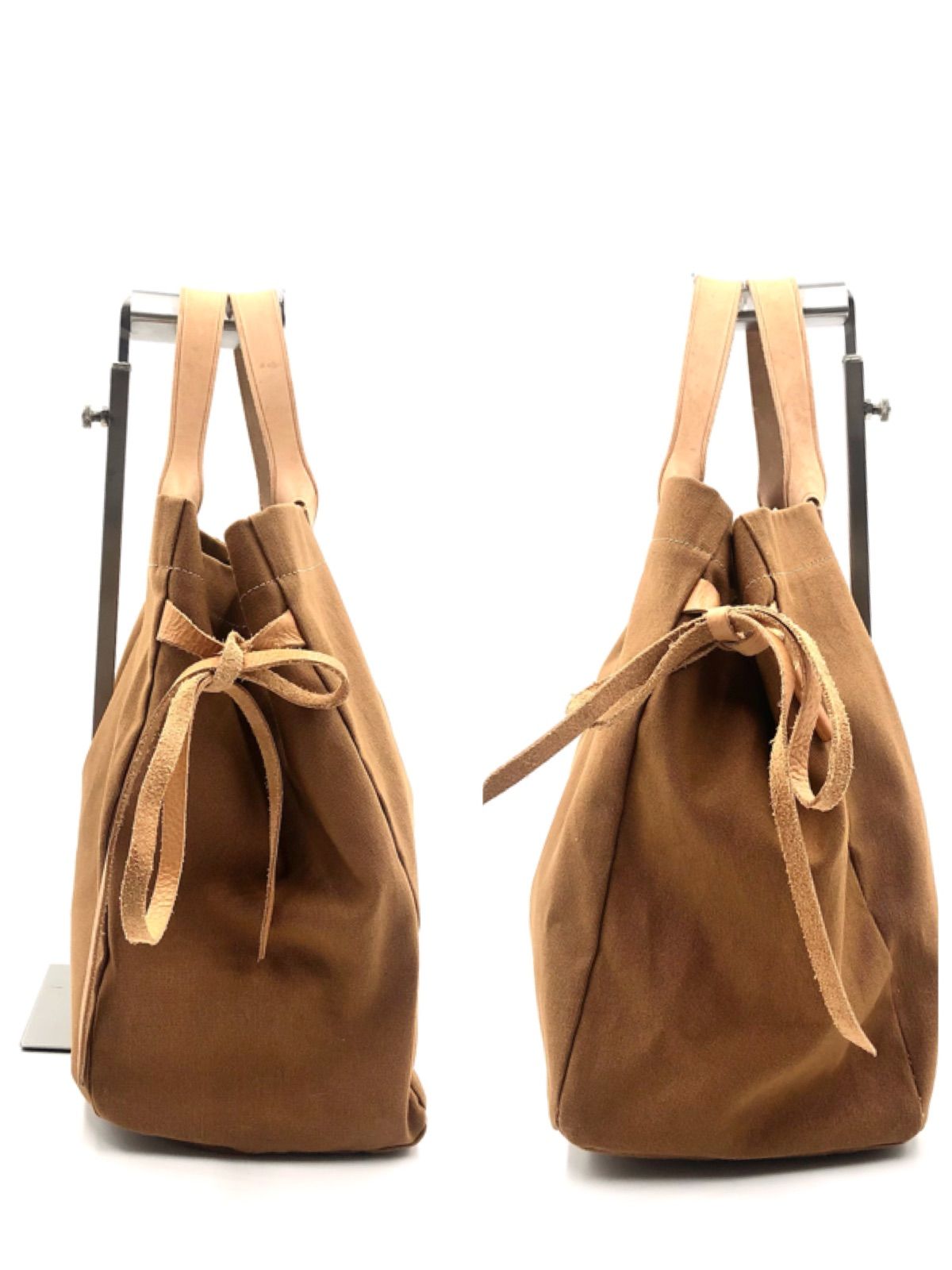□極美品□IL BISONTE イルビゾンテ トートバッグ キャンバス×レザー 