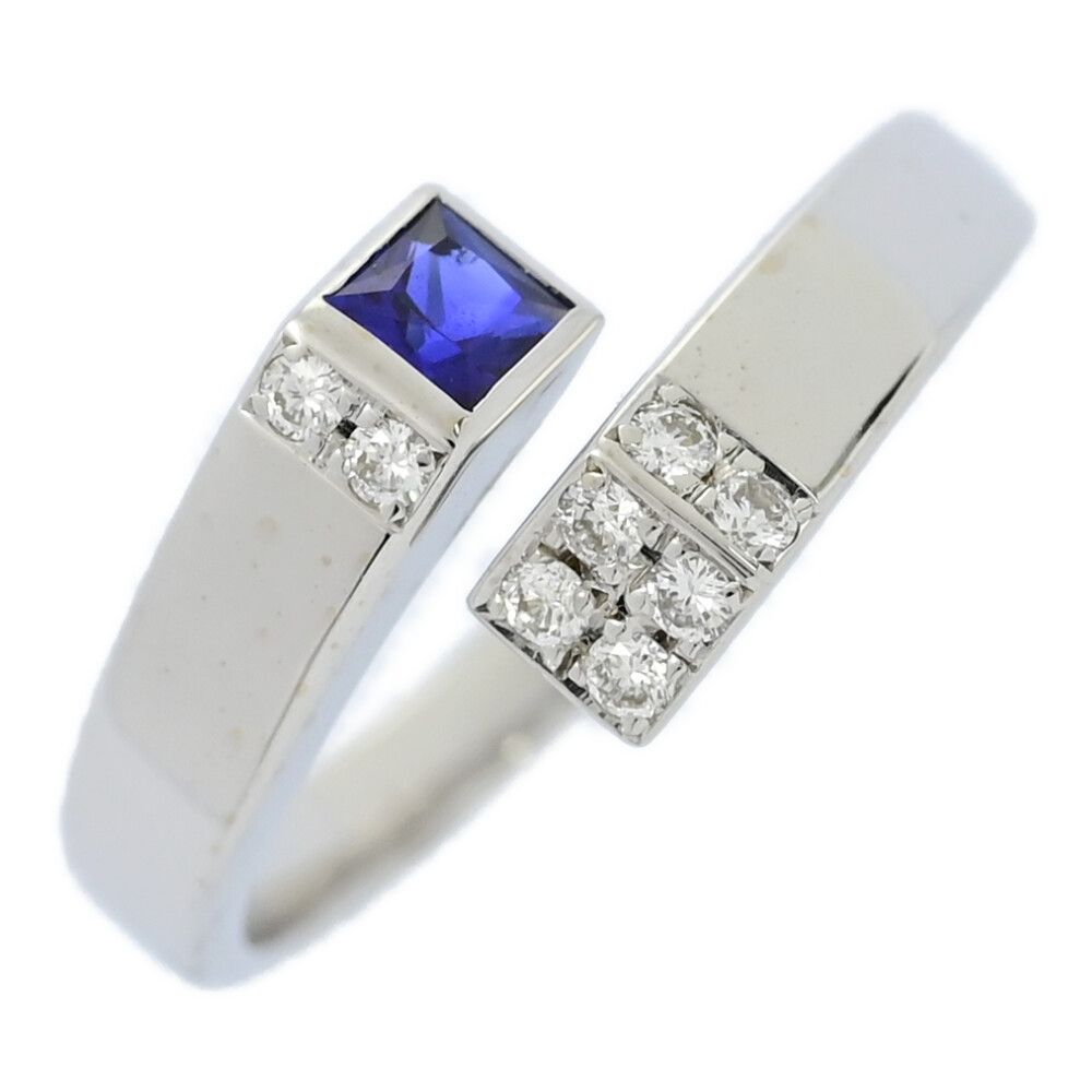 SA0.21ct|D 0.1ct|GemCEREYジェムケリー 9月誕生石 1P サファイア ダイヤモンド リング 指輪|K18WG|750-4.1g|12号| 52|記念日 ♀ N レディース 556137