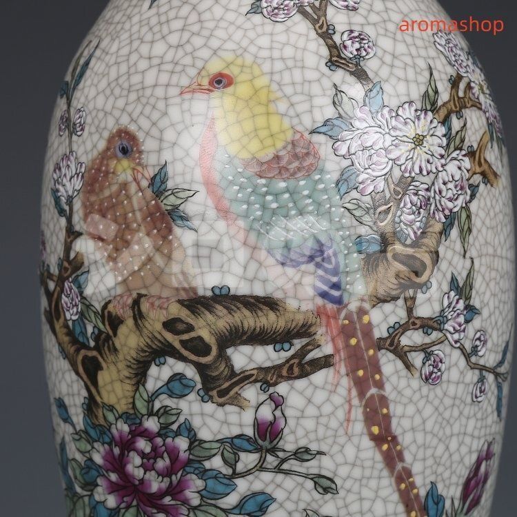 高品質 官窯焼き 粉彩描金 磁器 花瓶 景徳鎮 置物 中国陶磁 中国