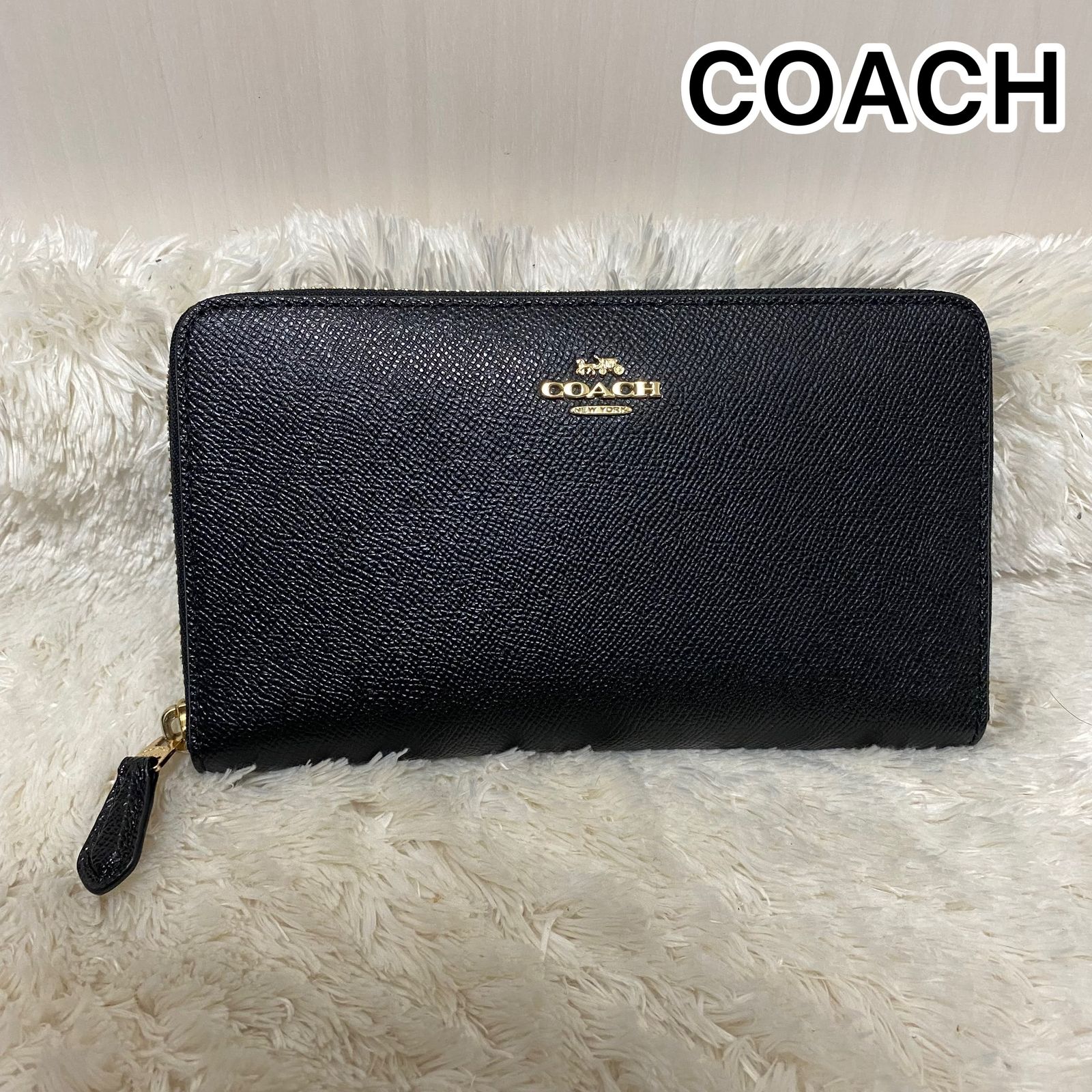 ☆美品 COACH コーチ ジッピー長財布 ラウンドファスナー財布 パス