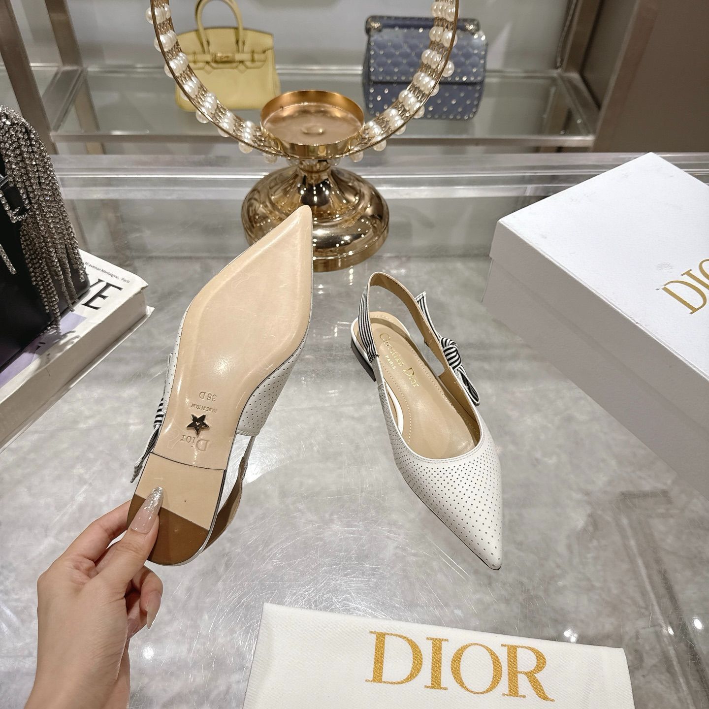 DIOR シューズ　ヒール　ディオール36 クリスチャンディオール ヒール 36 23センチ - メルカリ