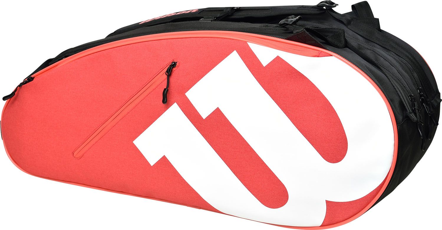 ウイルソン Wilson テニス チームJ ラケットバッグ レッド×ホワイト TEAMJ 6PK RACKET BAG 6本まで収納可能 キャリーバッグ ケース 収納 部活 練習 試合 大会  WR80216020 RED/WHITE