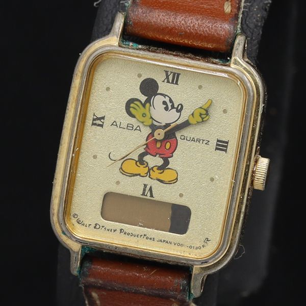 セイコー アルバ V001-5030 ディズニー ミッキーマウス QZ ゴールド
