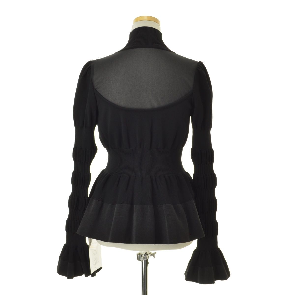 FETICO 23AW STRIPE KNIT PEPLUM SWEATER