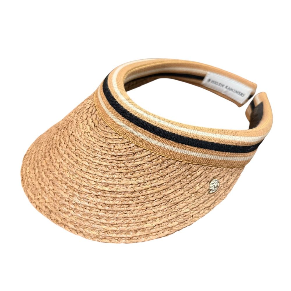 HELEN KAMINSKI ヘレンカミンスキー Bianca ビアンカ ラフィア サンバイザー 帽子 ベージュ レディース 古着