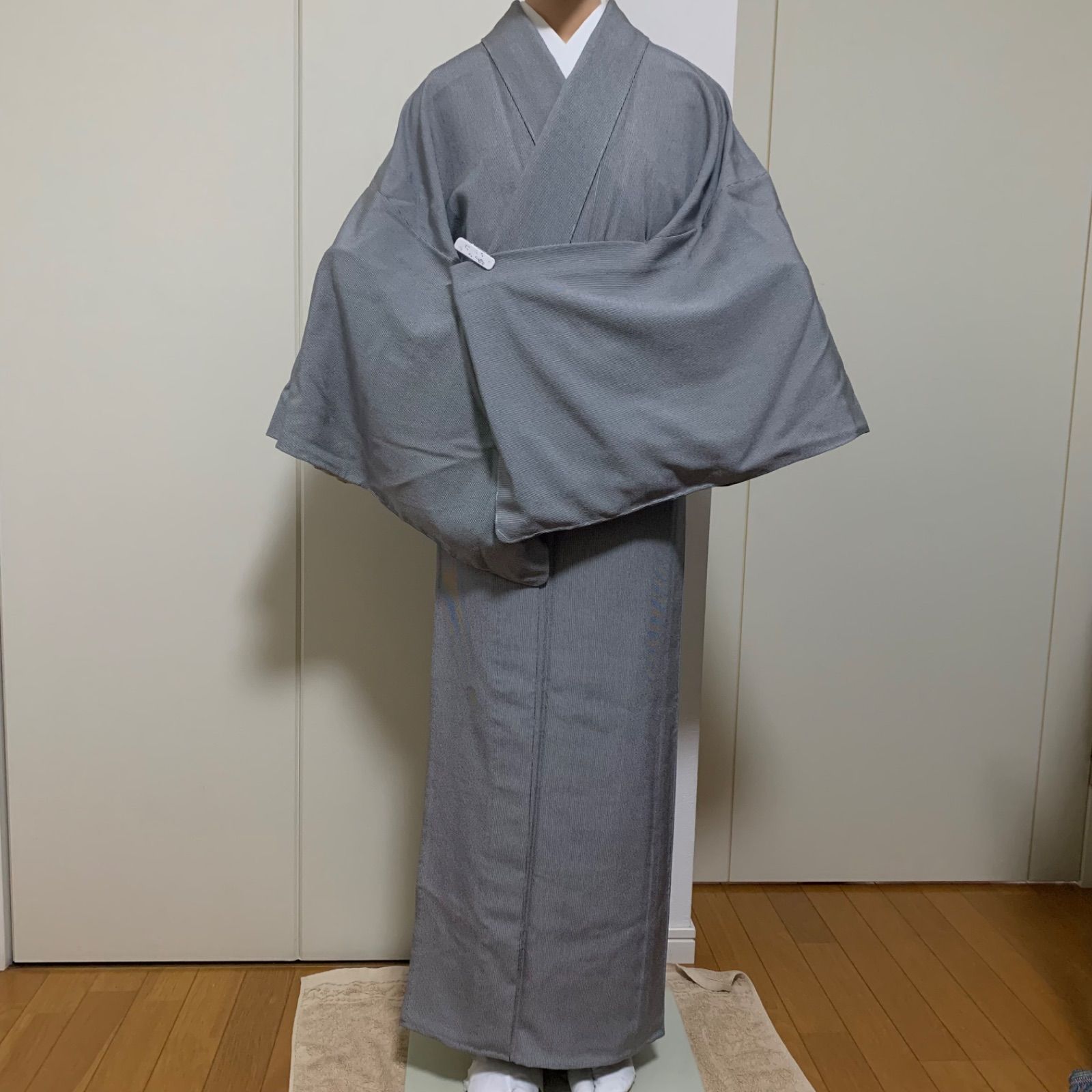 R-1289 着物 単衣 小紋 裄65センチ 絹 レディース 一部しつけ糸 R-1289 着物 単衣 小紋 裄65センチ 絹 レディース 一部しつけ糸
