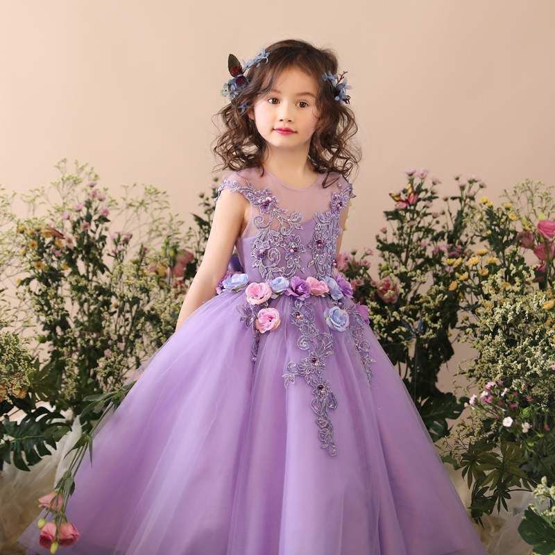 子供 ドレス こども 子供ドレス 発表会 ドレス 結婚式 フラワーガール パープル 輝き ロングドレス 豪華 上品 中学生 高校生 子ども キッズ ドレス 発表会 SGTb348