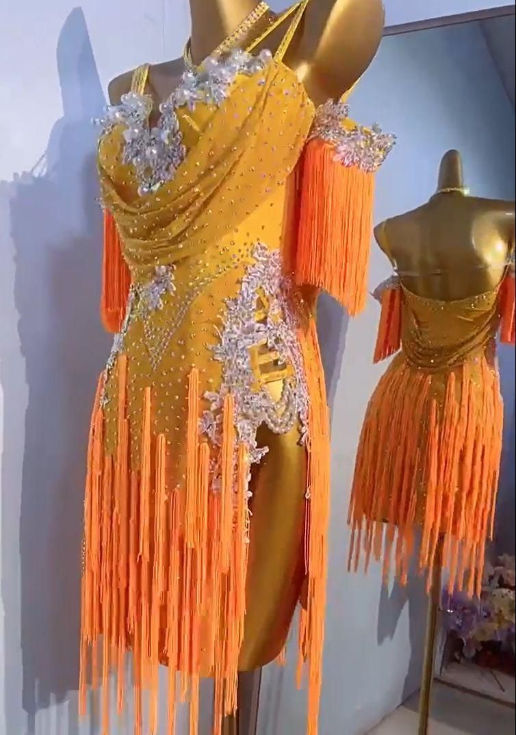 色変更 オーダーメイド 社交ダンス衣装　ラテンワンピースドレス 色変更可 色変更 オーダーメイド 社交ダンス衣装 ラテンワンピースドレス