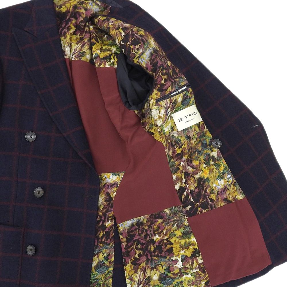 【ETRO】ダブルブレストジャケット 超美品 エトロ ETRO 2019年商品 COMFORTETRO ウールコットン