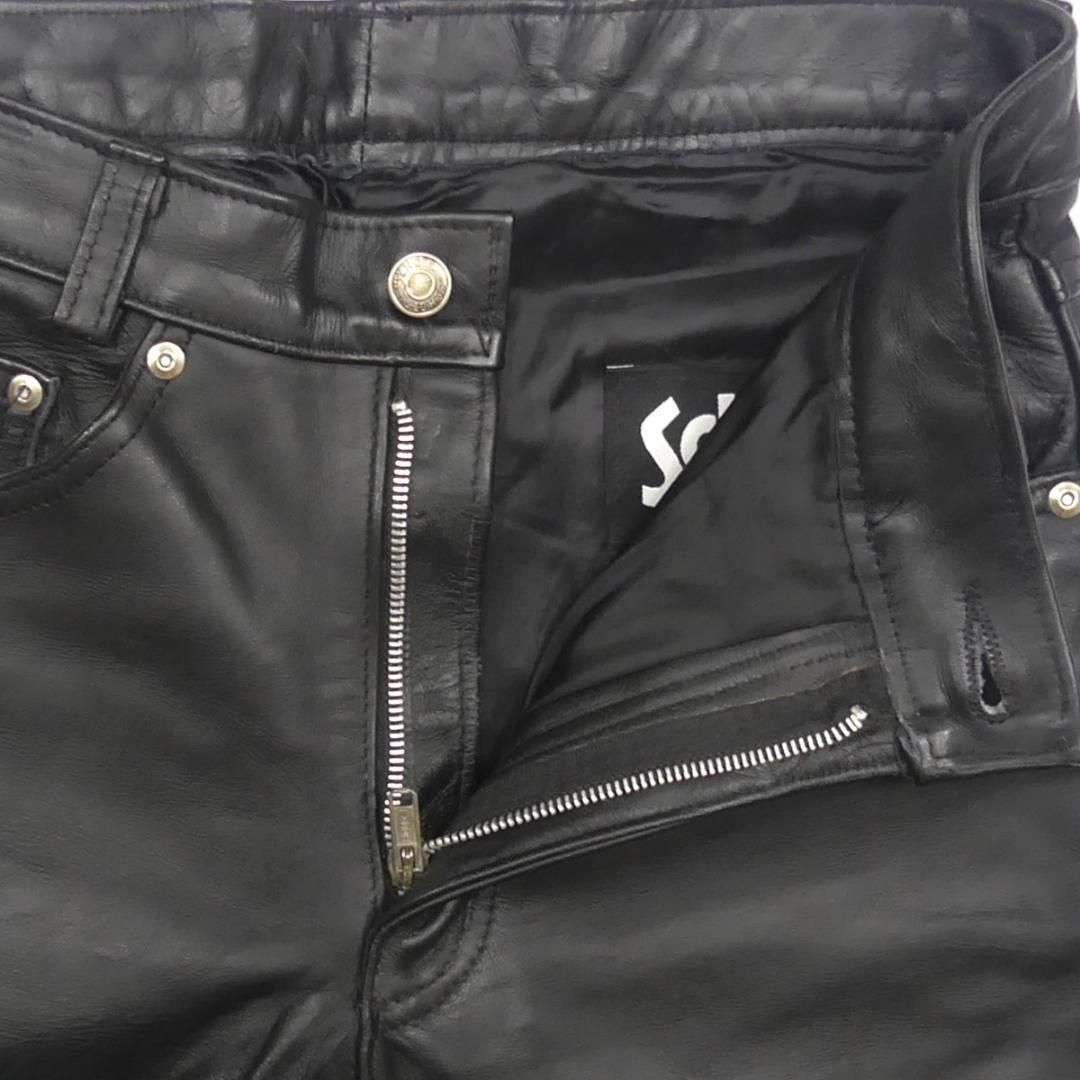 アメリカ製 レザーパンツ 本革 Schott ショット W30 黒 HH8942