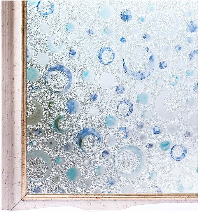【在庫処分】CottonColors 窓用フィルム 目隠しシート 何度でも貼り直せる 窓ガラスフィルム 紫外線カット 90x200cm のりなし 3Dプライバシーガラスフィルム DIY ステンドグラス050