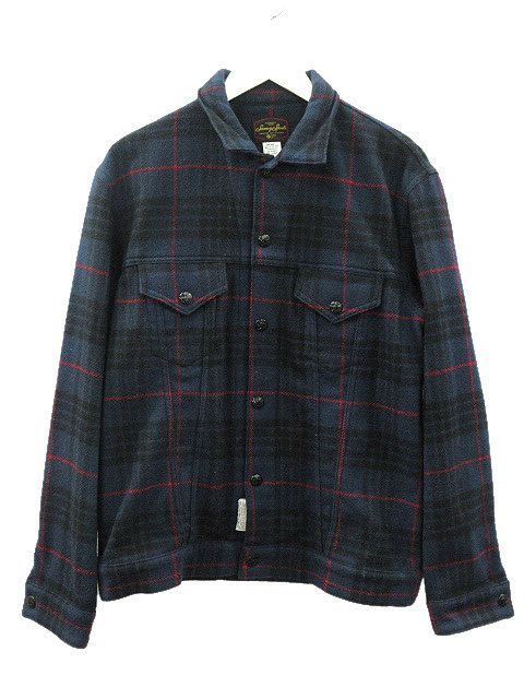 サニースポーツ SUNNY SPORTS ウールリッチ WOOLRICH ウール シャツ チェック L ネイビー 紺 トップス ジャケット