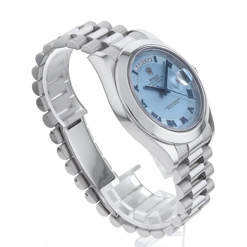 小物 S.I 19 ROLEX Day Date II 218206 Ice Blue Rome G Number second hand