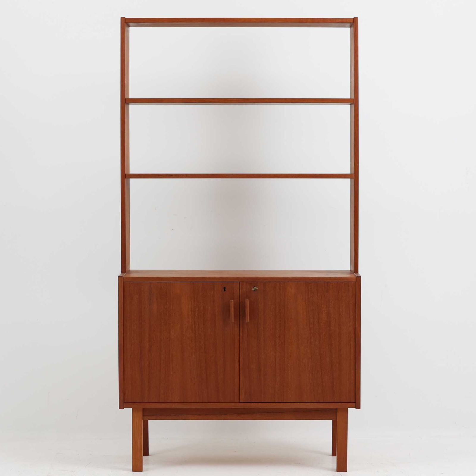 Breox Mobler オープンシェルフ チーク 幅85cm スウェーデン製 北欧ビンテージ家具 収納棚 本棚 キャビネット|DK18197
