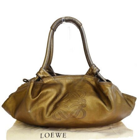 【中古】 ロエベ LOEWE アイレ ハンドバッグ ゴールド ナッパレザー 08HE523