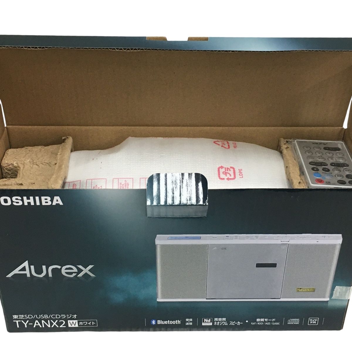 TOSHIBA AUREX TRW-ANX2 CD FM AM ラジオ SD USB Bluetooth 録音 スピーカー搭載 2024年製 開封済み 未使用品 T9242942