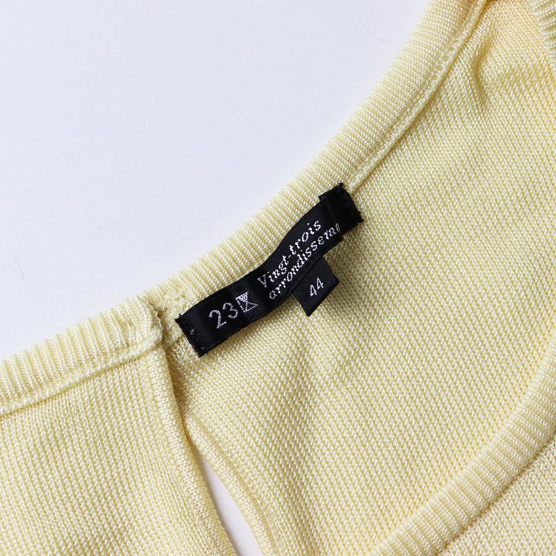 【美品】Ellie エリー　ハーフスリーブカラーニット イエロー ELLIE | ⚫︎トゲトゲニット ¥13,000+tax WHT／YELLOW／NVY