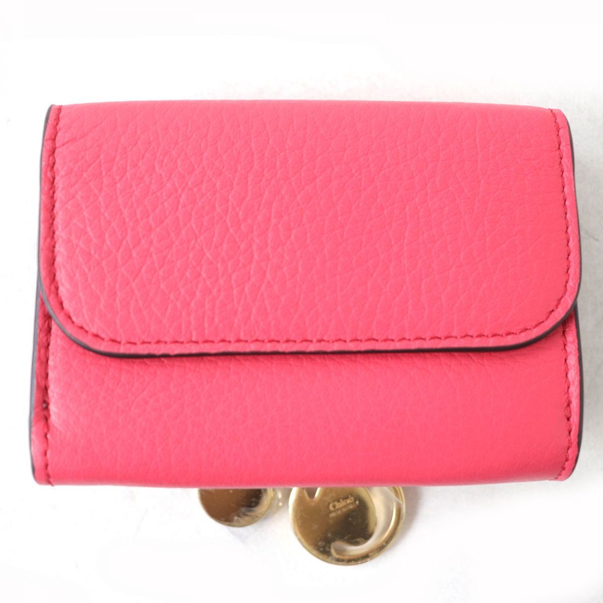 未使用品△Chloe クロエ ALPHABET MINI TRIFOLD アルファベット ミニトリフォールド コンパクトウォレット 3つ折り ミニ財布  RUSSET PINK