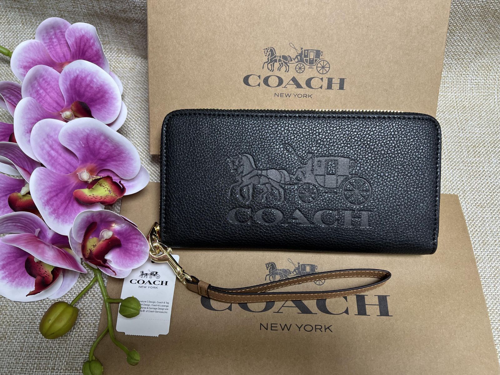 COACH コーチ 長財布 レディース財布 ブラック レッドウッド C3548