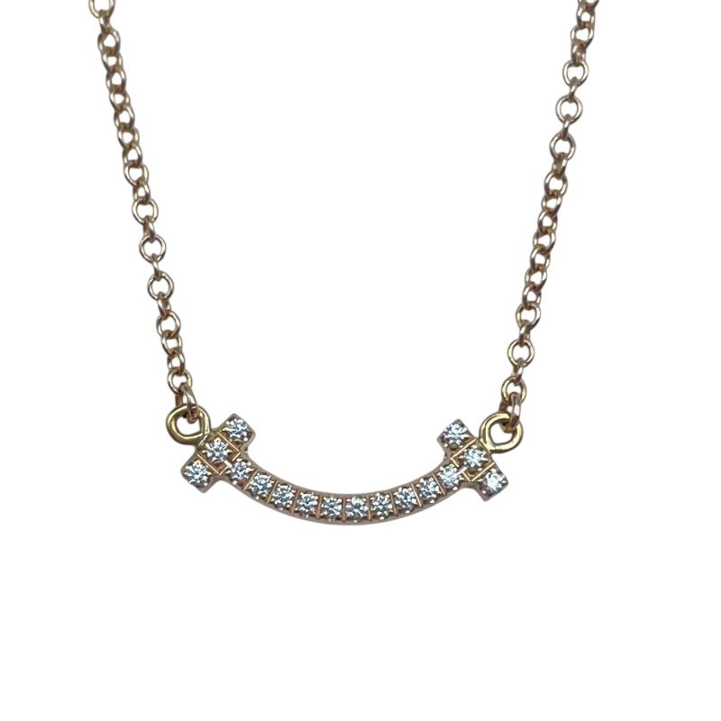 Tiffany&Co. ネックレス　スマイルミニ　K18 YG ダイヤ付き Tiffany T Tiffany&Co. ティファニー Tスマイル ミニ ネックレス