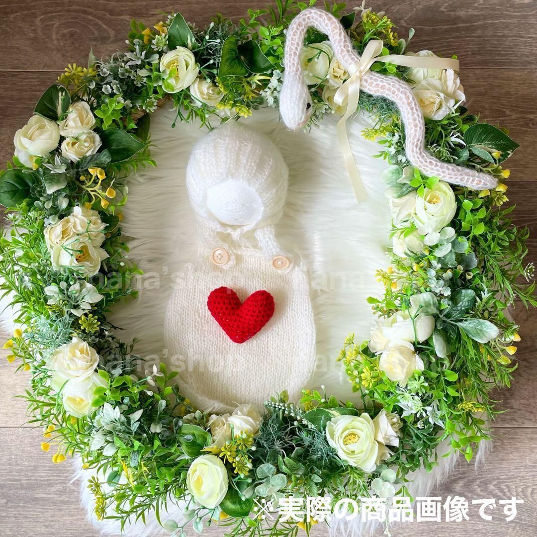 白♪ヘビ帽子&へびぬいぐるみ 巳年 ニューボーンフォト撮影衣装