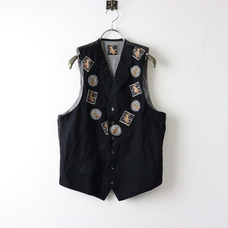 ピンクハウス・ロゴ刺繍入りロングジレ ピンクハウス・ロゴ刺繍入りロングジレ ピンクハウス ジレ ベスト ロゴ