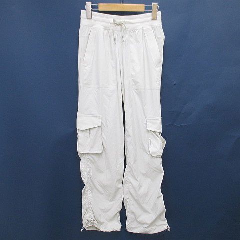 ルルレモン lululemon ヨガウェア ロング丈 カーゴパンツ 白系 ホワイト ロゴ