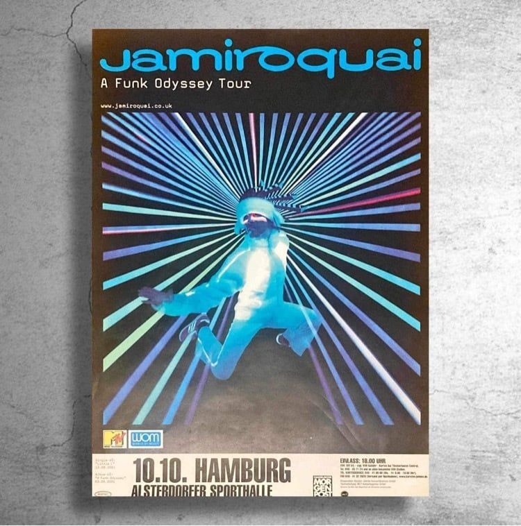 『ジャミロクワイ Jamiroquai』2001年ドイツでのライブ告知ポスター