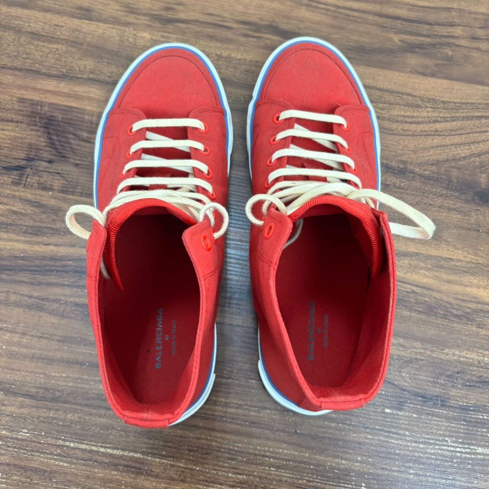 BALENCIAGA ハイカットスニーカー レッドレザー BALENCIAGA ハイカットスニーカー レッドレザー BALENCIAGA