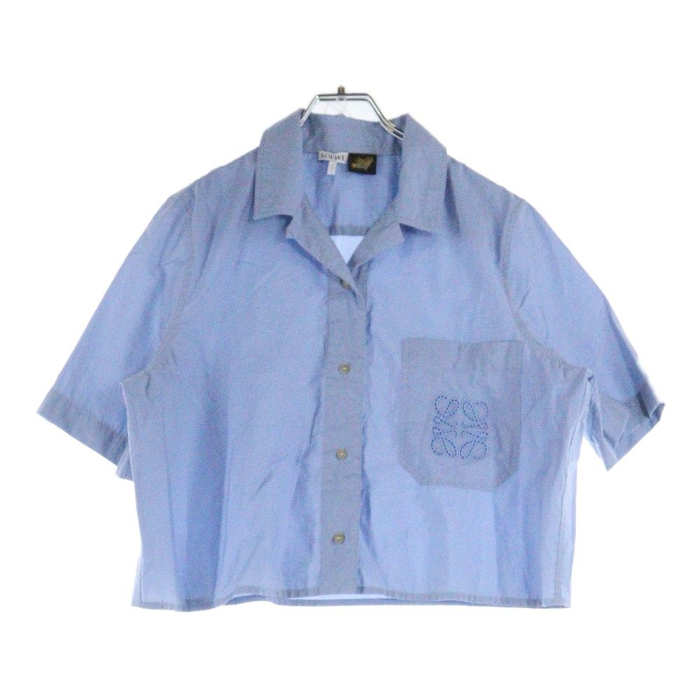 LOEWE ロエベ クロップドシャツ アナグラム ロゴ ショート丈 LOEWE (ロエベ) CROPPED SHIRT ポケットアナグラムロゴ刺繍