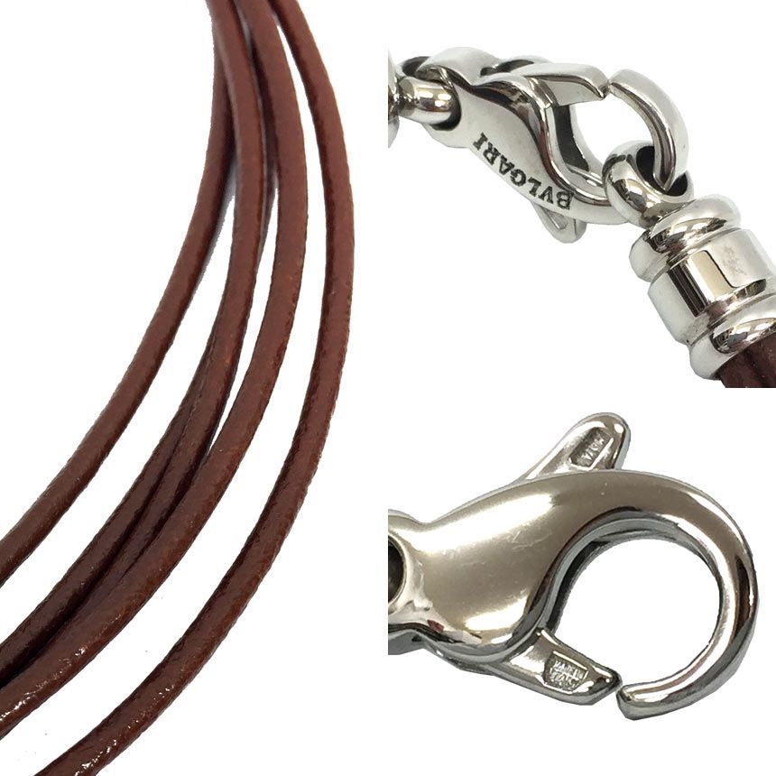 BVLGARI ブルガリ チョーカー 2連ブレスレット 2WAY ブラウン aq10026 