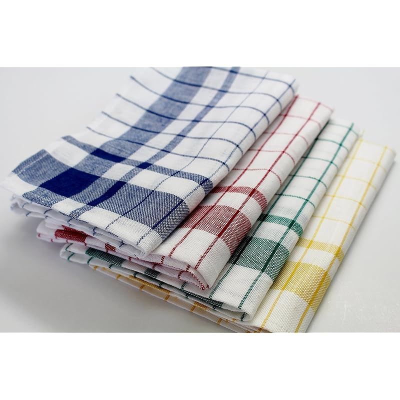 5400円以上で送料無料！ 麻混グラスタオル 綿50％ 麻50％ 40×70 プロ用 業務用 10枚入り 緑格子 0